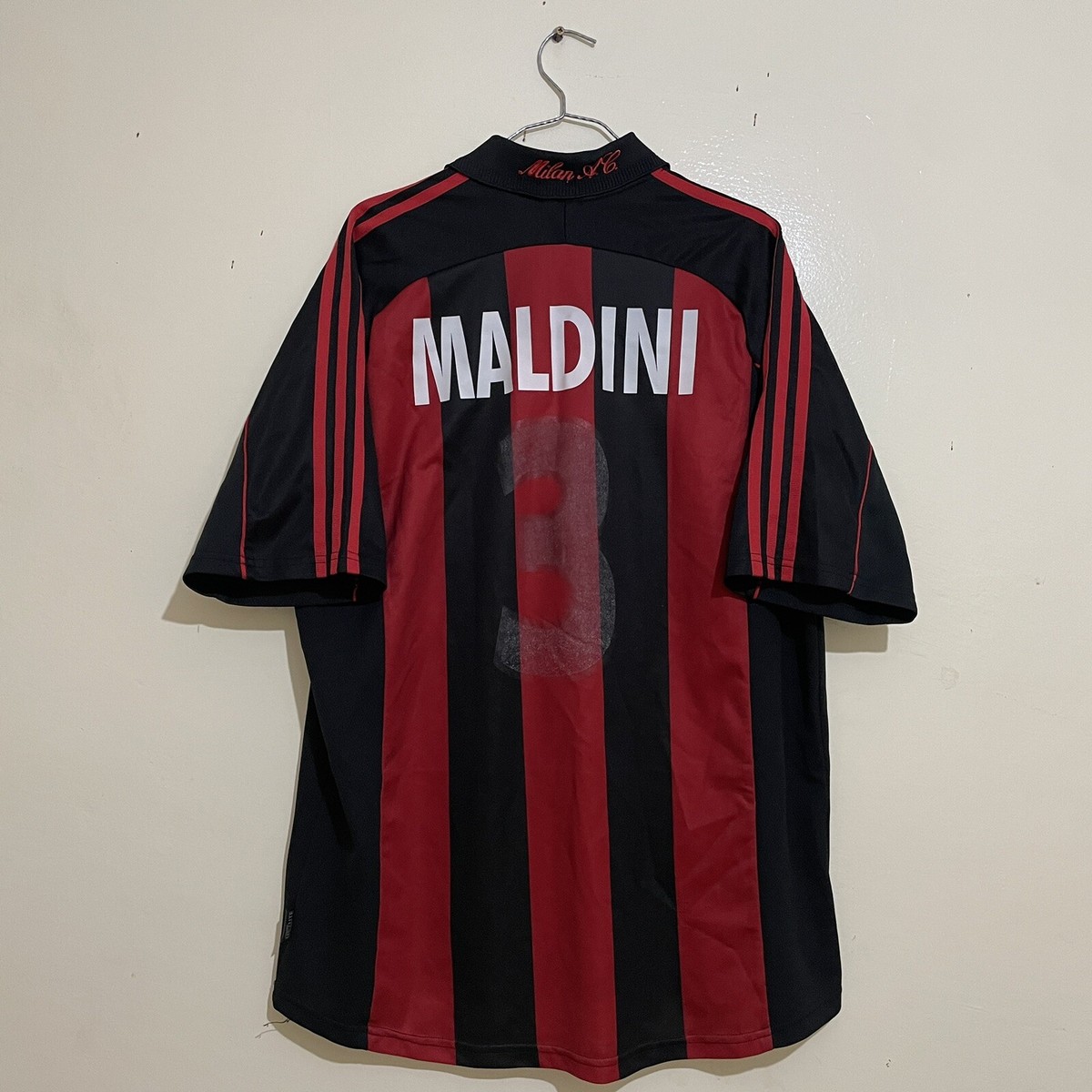 ウェア 00s adidas AC Milan soccer shirt kit y2k MILAN 2000 2001 2002 HOME FOOTBALL SHIRT SOCCER JERSEY