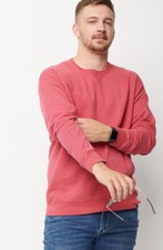 Hanes Comfort Wash Mens Fleece Pullover Sweatshirt S Light Red Coral Craze NWT