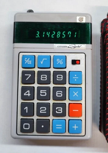 Calculatrice vintage CITIZEN Eight avec housse