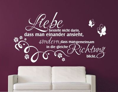 Wandtattoo Wandaufkleber Aufkleber Liebe ist... Love gleiche Richtung Spruch  24
