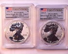 2021 S and W Reverse Proof American Silver Eagle Designer 2pc Set PCGS PR70