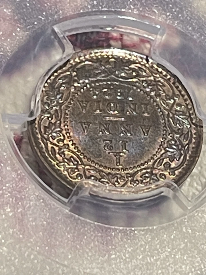 1924 B India-British 1/12 Anna 💎🌟💎PCGS MS63BN 💎🌟💎 SW 8.556 - Image 2 of 4