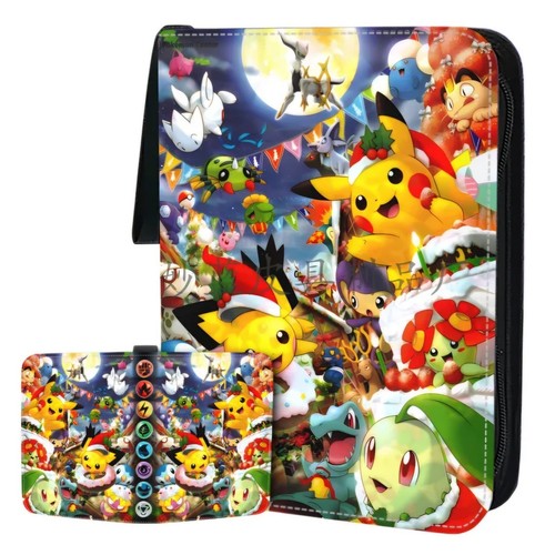 Album figurine Pokemon 400 carte portafoglio 4 tasche raccoglitore raccoglitore cartella - Foto 2 di 7