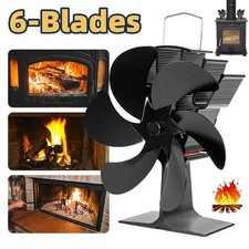 Heat Powered Wood Stove Fan 6-Blade Silent Fireplace Fan for Wood Burning Stove