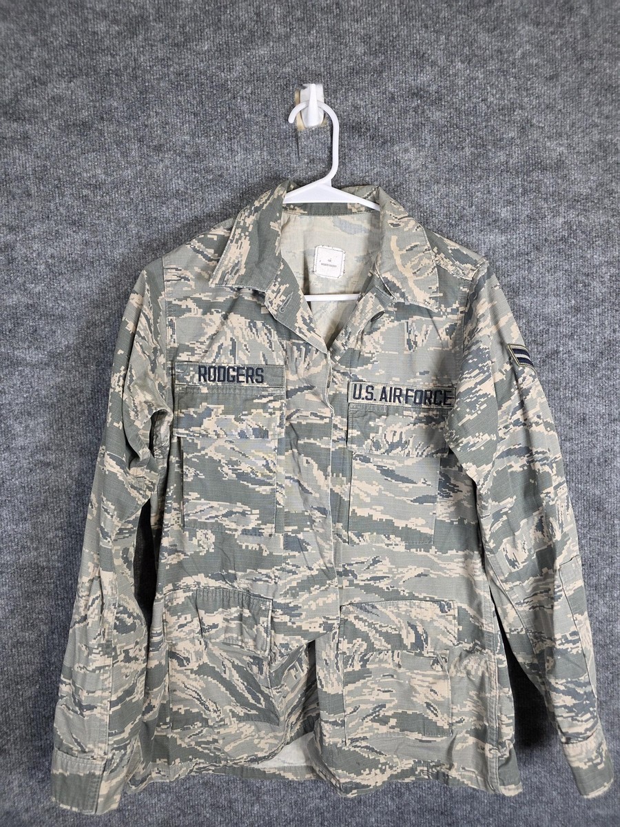 air force abu field jacket US Air Force ABU Jacket Womens 4R Camo Utility Ripstop Tiger Stripe Patches 