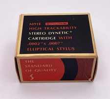 VINTAGE SHURE HI-TRACKABILITY STYLUS STEREO DYNETIC CARTRIDGE M91E - New