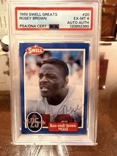 🏆 1988 Swell Greats ROOSEVELT “ROSEY” BROWN #20 – PSA/DNA AUTO – HOF LEGEND 🏆