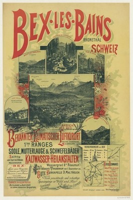   Bex-les-Bains Vintage Travel Poster - Swiss Alps Scenic Print - 16x24  -