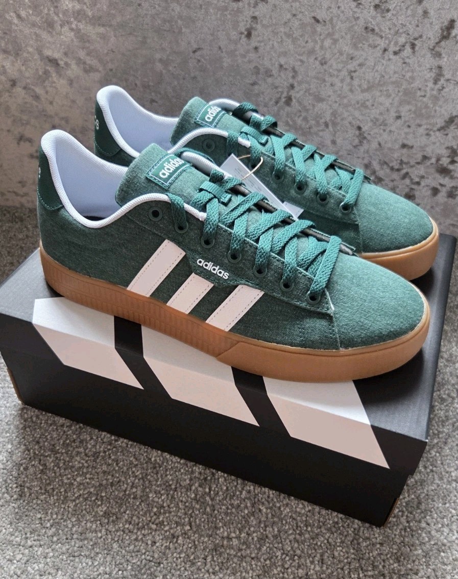 UK 9 - Adidas Daily 3.0 Trainers Mens Green Gum | eBay UK