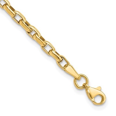 14 Karat Gelbgold poliert 2 mm ausgefallenes Kabel Gliederarmband 7,25 Zoll