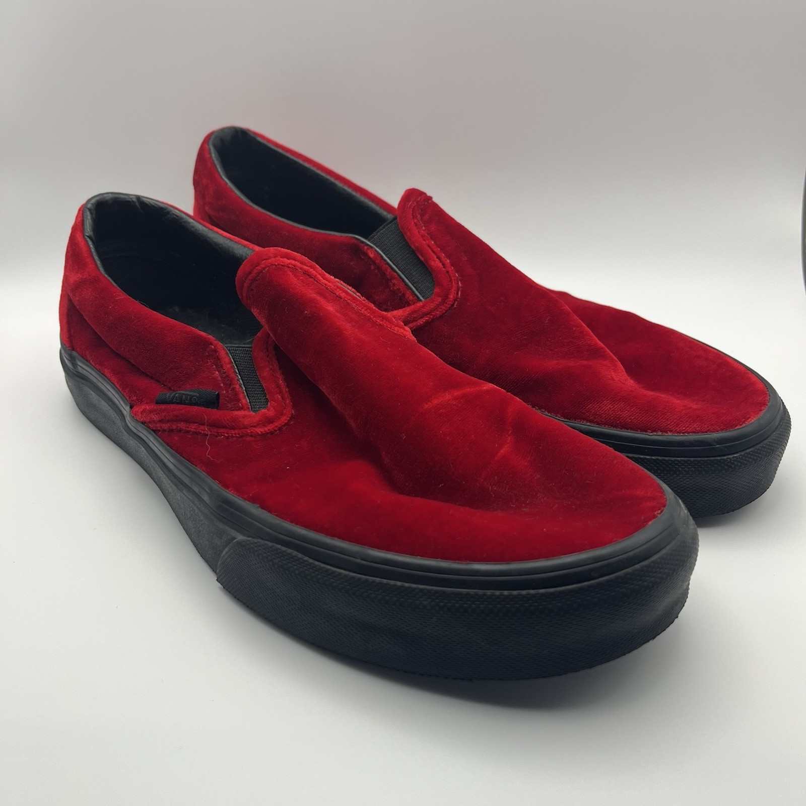 Vans Classic Red Velvet Casual Slip-on Low Skate Sneaker Shoes