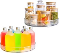 2Er Set Drehteller Groß 27 Cm, Lazy Susan GewüRzregal Organizer Transparent, 3