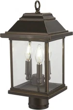 Minka Lavery Mariner's Pointe Outdoor Post 3-Light 180 Total Watts Rubbed Bronze