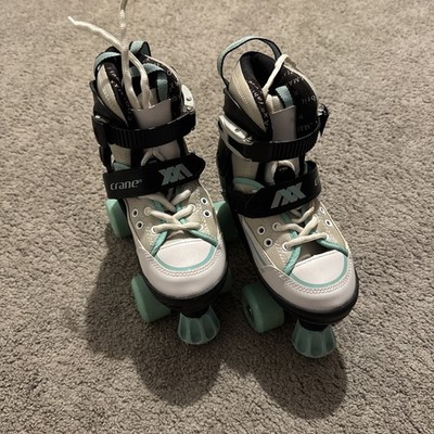 Crane Kinder verstellbar weiß grün Rollschuhe Quad Schuhe Sport UK 11-1