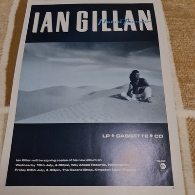 Vintage IAN GILLAN NAKED THUNDER ADVERT PROMO / ENTOMBED A4 POSTER KERRANG MAG