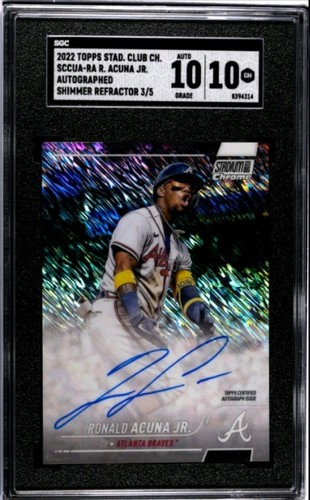 Ronald Acuna Jr. #SCCUA-RA 2022 Stadium Club Chrome Autographs card