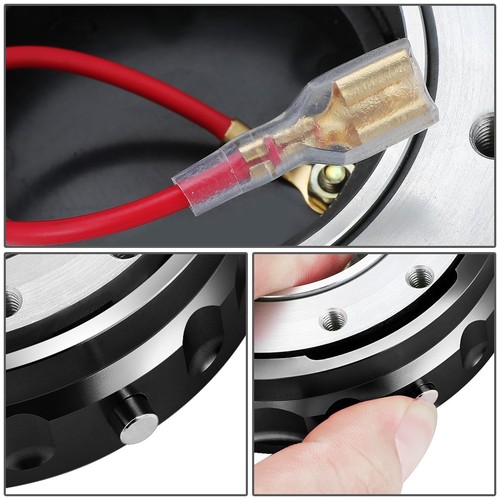 KIT ADAPTADOR DE CUBO DE LIBERACIÓN RÁPIDA J2 J2 DE 6 ORIFICIOS BLOQUEO DE GIRO CORTO NEGRO - Imagen 6 de 7