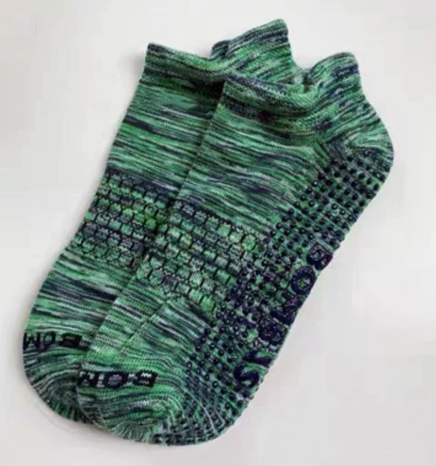 1x Calcetines tobilleros inferiores adhesivos negros antideslizantes rejilla panal algodón puro Foto 2 de 2