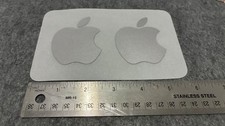 Apple Logo Sticker, OEM, Silver 2x2.5 inches, Sheet of 2