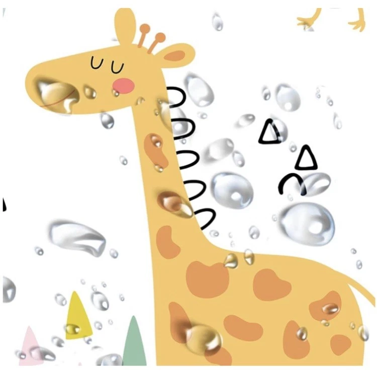 Cortina de Ducha Safari Animal Niños Baño Estampado D1 Foto 2 de 4