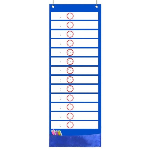 Planner Hanging Pocket Chart with 13 Blank Reusable Cards for Working Scheduling - Picture 4 of 8