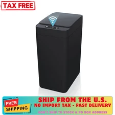 2.6 Gallon Touchless Bathroom Trash Can with Lid, Slim Motion Sensor Bin, Black