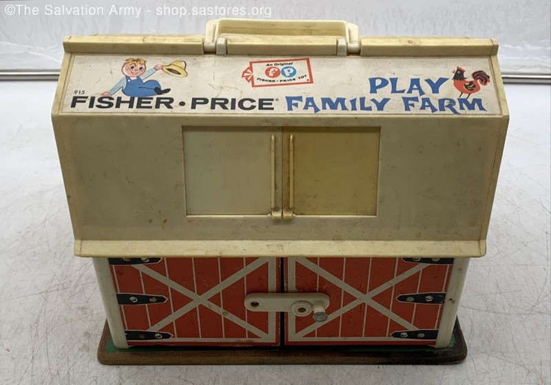2.9LB Vintage Fisher Price Play Family Farm Toy Storage Play Set