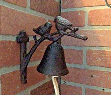 Vintage Style Cast Iron Wall Mounted Twin Birds Dinner Bell...FREE SHIPPING!