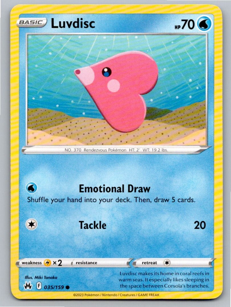 2023 POKEMON LUVDISC CROWN ZENITH 035/159 C NM A82302 FREE S&H