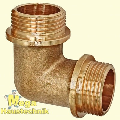 Winkel 90° Grad aus Messing 2x Außengewinde AG x AG Gewindefitting Bogen Fitting