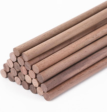 24 PCS Walnut Dowel Rod Sticks, 1/4 X 12 Inch Wood Dowels, Wooden Dowel Sticks f