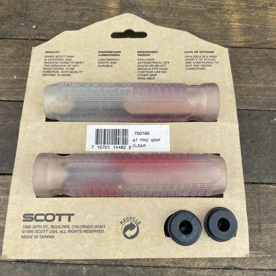 Vintage Scott AT PRO Grip Clear Hex Handlebar Grips Bike MTB BMX NOS New Xray - Image 2 of 4