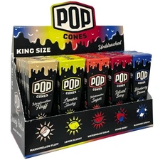 Pop Cones Variety Pack 2.0 - King Size, Unbleached, 25 Packs