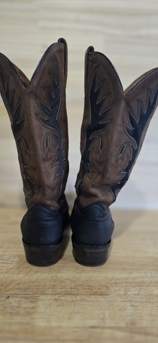 Botas de Vaquero Occidentales J. Crisholm Hechas a Mano Corte 2 Tonos Cuero de Trabajo Talla 10D - Imagen 17 de 24