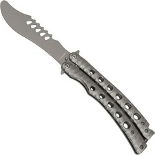 Coltello da allenamento Haller Butterfly Trainer Rough Grey Balisong coltello da allenamento STUFFO
