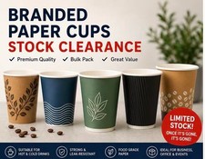 Wholesale Case Random Logo Branded Paper Cups Stock Clearance/Hot and Cold Drink