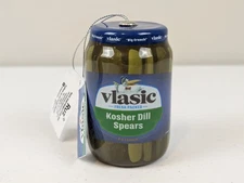 Vlasic Pickles Christmas Ornament 3.5" Dill Spears Jar Ruz Brand New w/Tags