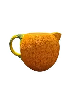 Jarra de cerámica naranja Summer Stock 1996 jarra de jugo de fruta cóctel 3 cuartos 76 oz - Imagen 1 de 4