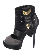 GIANMARCO LORENZI Suede  Leather Military Platform Pumps SZ 10 IT 40 Good Cond.