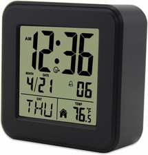 Compact Battery-Operated Digital Alarm Clock with Backlight for Kids' Rooms