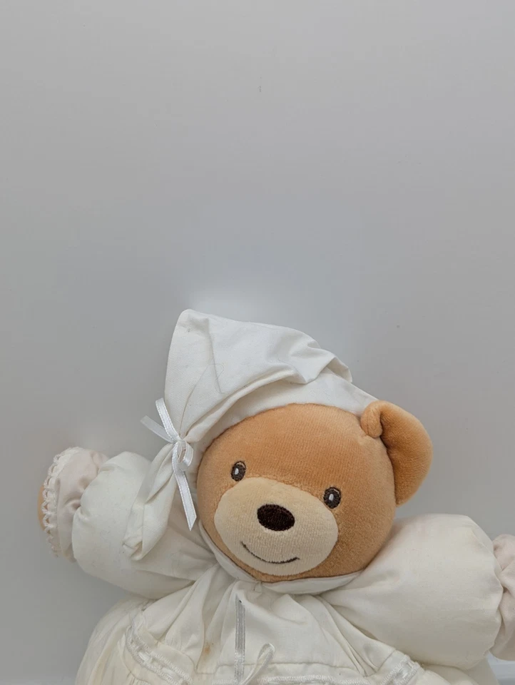 "Kaloo Chubby Teddy Bear 7"" blanco bordado inglés bebé suave abrazo juguete 2008" Foto 2 de 4