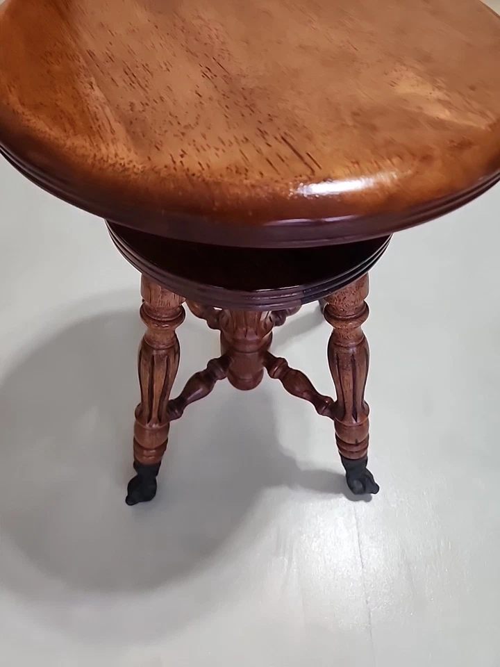 Pies de garra de vidrio verde roble claro madera piano tonk antiguo Foto 4 de 4