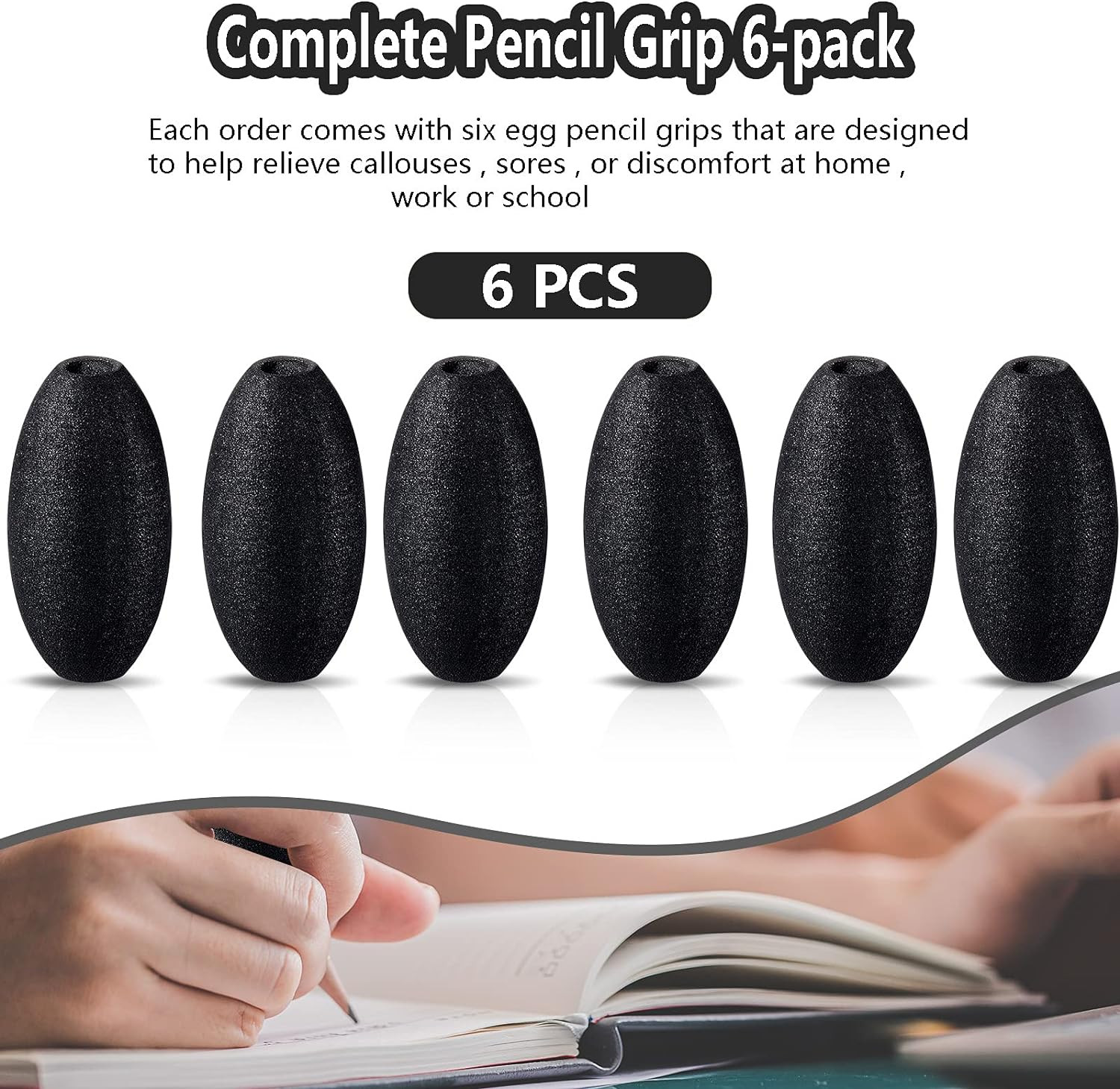 Writing Aid Trainer for Adults Foam Egg Grips Pen Cushioned Holders Writing A...