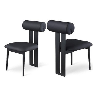 Meridian Furniture Dario Black Vegan Leather Dining Chair (Set of 2)