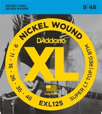 D'Addario EXL125 Nickel Wound Electric Guitar Strings, Super Light Top/ Regular