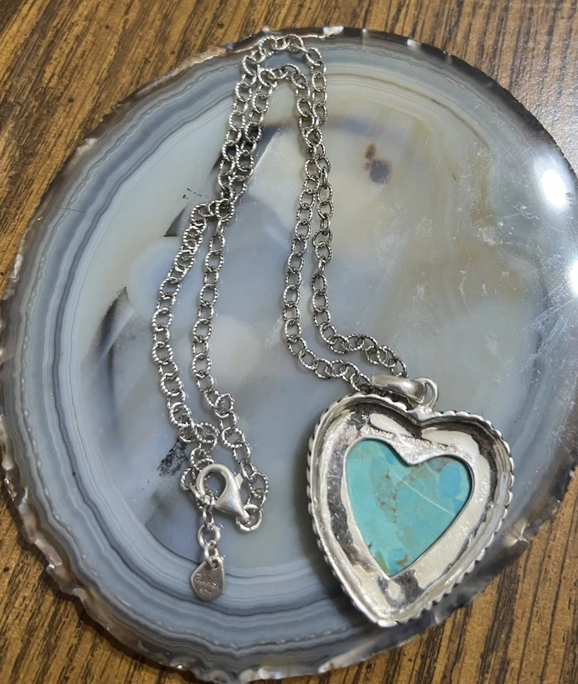 Collar colgante turquesa plata esterlina BARSA con barra 925 Foto 3 de 4