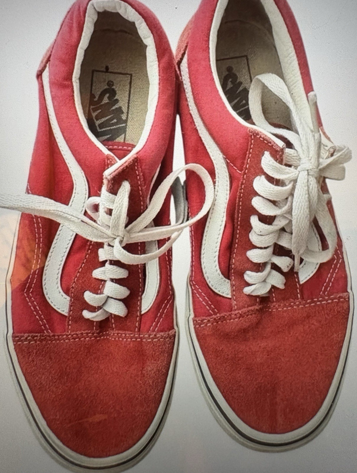 VANS Old Skool Men’s Suede Low Top Lace Up Sneakers Red/White