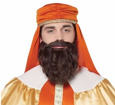 Gaspar The Wise Man Three King Christmas Mens Costume Brown Moustache & Beard