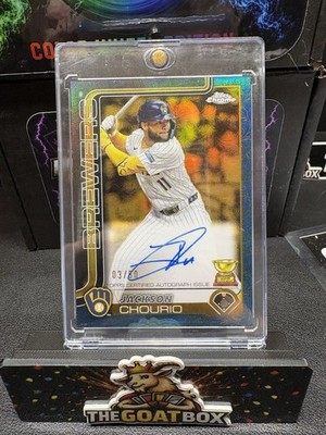 2025 Topps Chrome Gilded Collection Gold/Blue Jackson Chourio Auto /50 