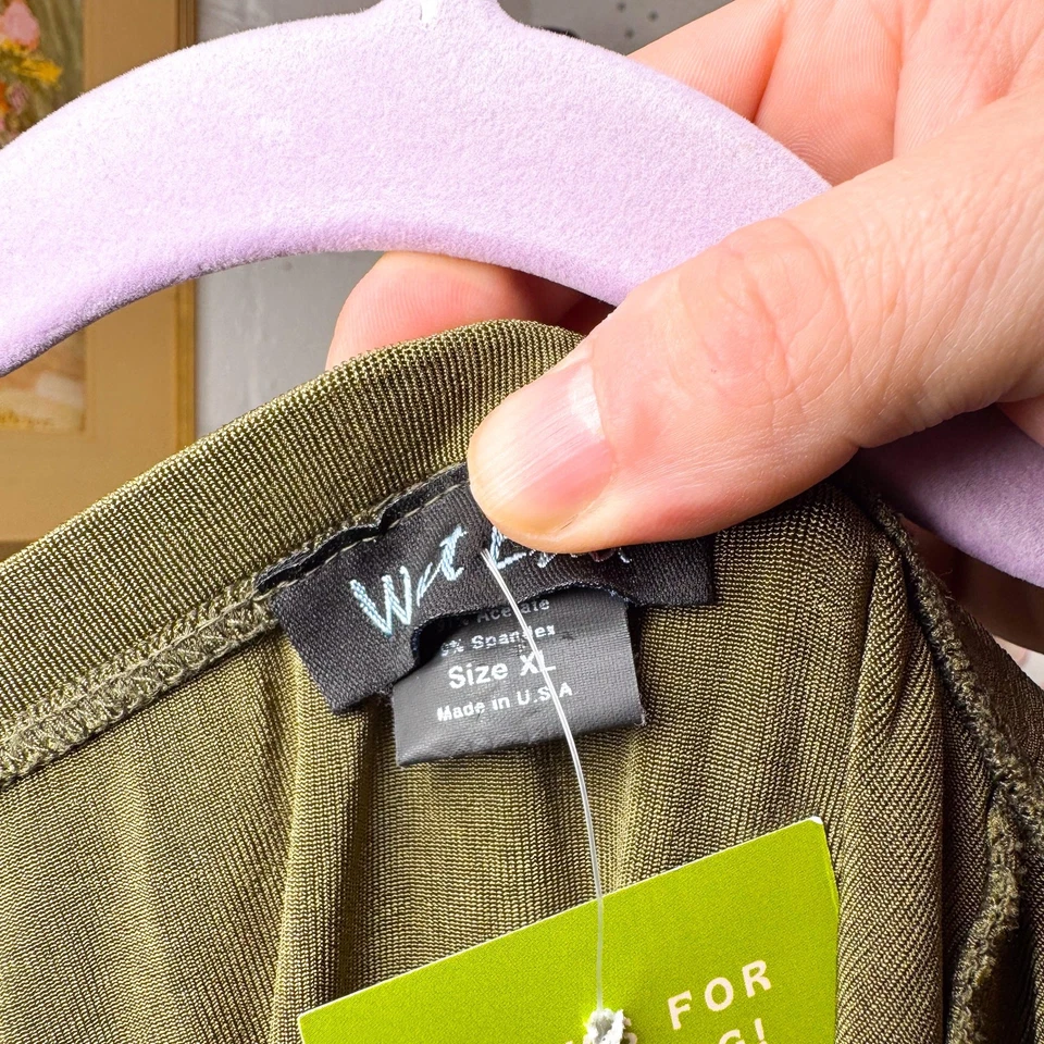 🌿 Falda midi ajustada verde oliva Fairy Whimshigoth vintage - talla XL Foto 3 de 3